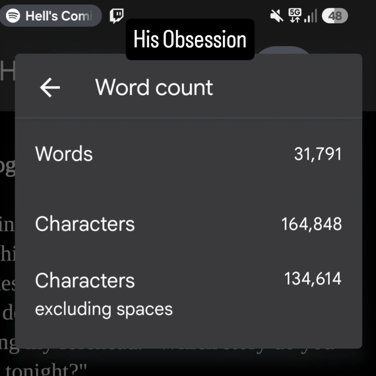 HillRomantasy's tweet photo. The word count for my sequel, Her Love (working title) has surpassed His Obsession!! #writing #romanceauthor #debut #sequel #progress #vampire #vampireromance #romance #romancebooks https://t.co/MFnNEDV6e6