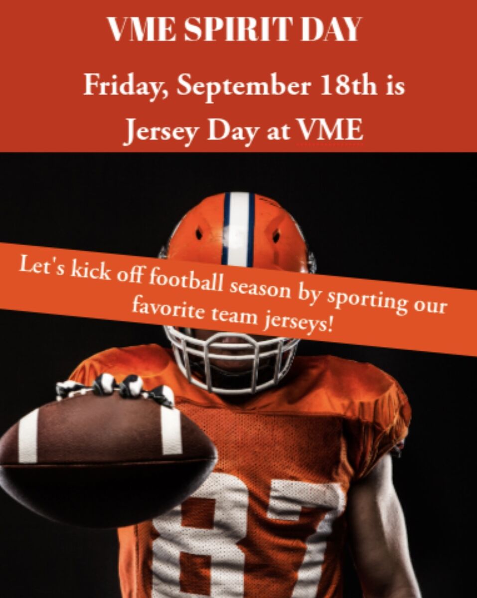 VMEPatriots's tweet photo. Spirit Day September 18th https://t.co/KVU3PlTjN7 via @ParentSquare https://t.co/UVsFaWFK1C
