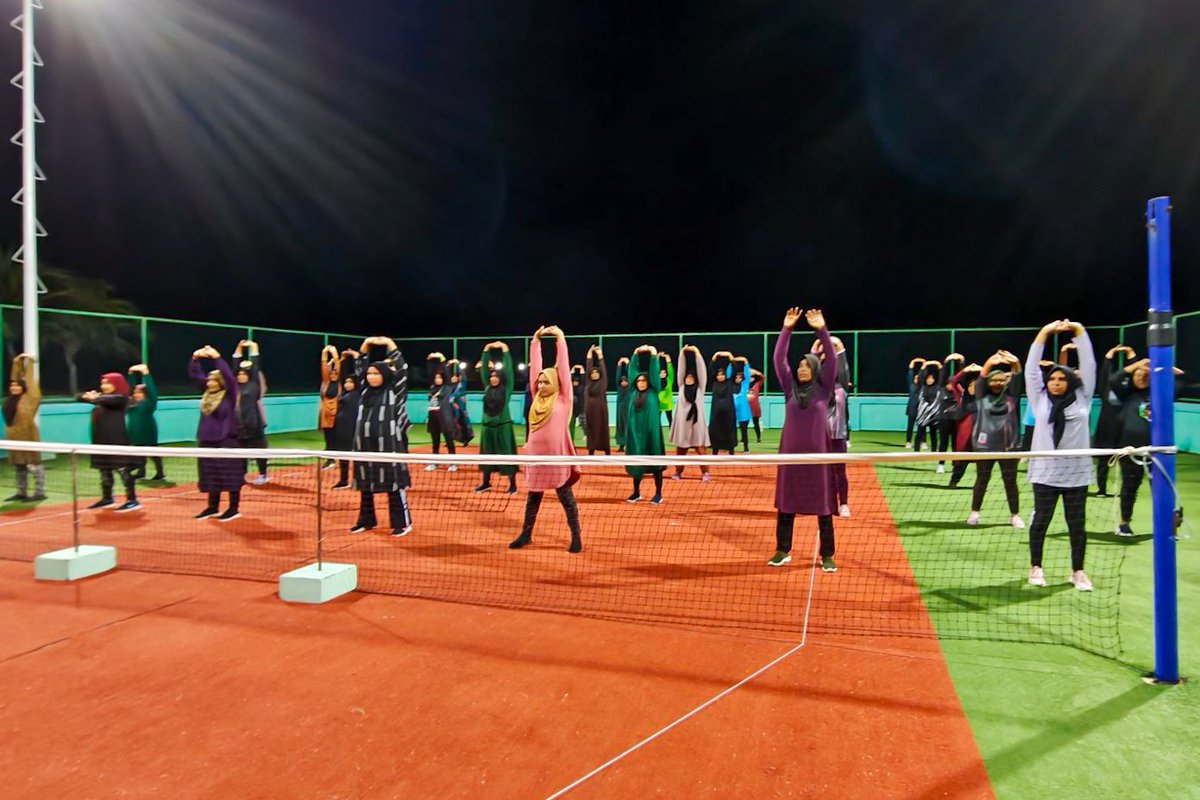 MoYSF_mv's tweet photo. The ongoing “Hashiheyoraajje” Program in M. Dhiggaru is being conducted through the collaborative efforts of Dhiggaru Council and Dhiggaru Health Centre, bringing together 50 women from diverse age groups to promote health, wellness, and active living within the community.
We sincerely appreciate Dhiggaru Health Centre for its support in conducting health assessments, awareness on maintaining a balanced diet, and screenings, contributing to the successful implementation of the “Hashiheyoraajje” Program. The program continues to promote healthy and active lifestyles within the community.
This marks the 27th “Hashiheyoraajje” Program conducted in local islands so far this year, reflecting the Ministry’s continued commitment to expanding community-based health and fitness initiatives across the Maldives.
#Hashiheyoraajje
#FitnessandRecreationDepartment
#Centralregion