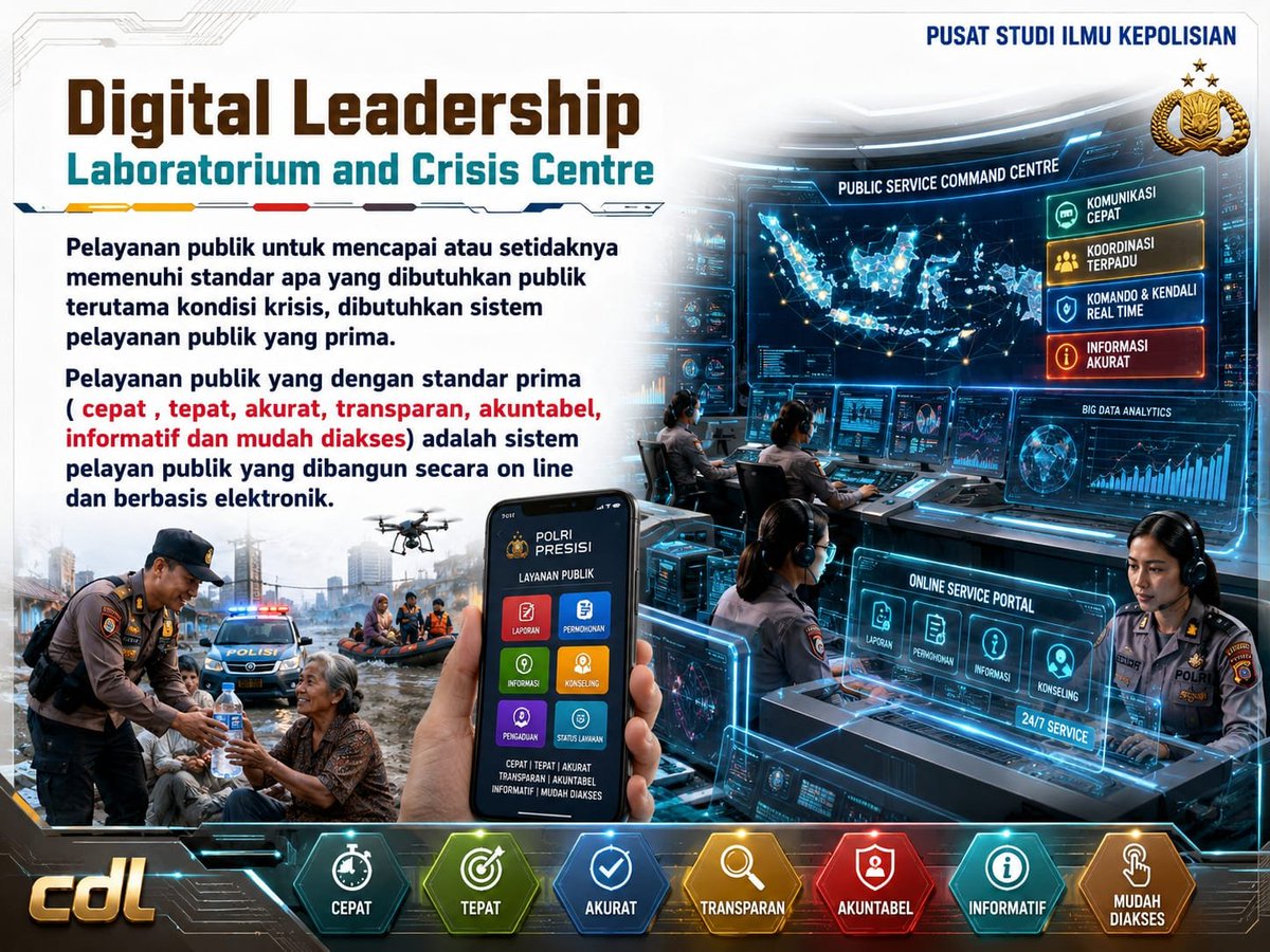 jurnal1nformasi's tweet photo. KRISIS TAK MENUNGGU.
Karena itu, pelayanan juga harus bergerak cepat.
Crisis Centre dan Digital Leadership menjadi langkah membangun sistem pelayanan publik yang responsif, terukur, transparan, dan berorientasi pada kebutuhan masyarakat.
#DigitalLeadership #CrisisCentre https://t.co/CefKtGr4nL