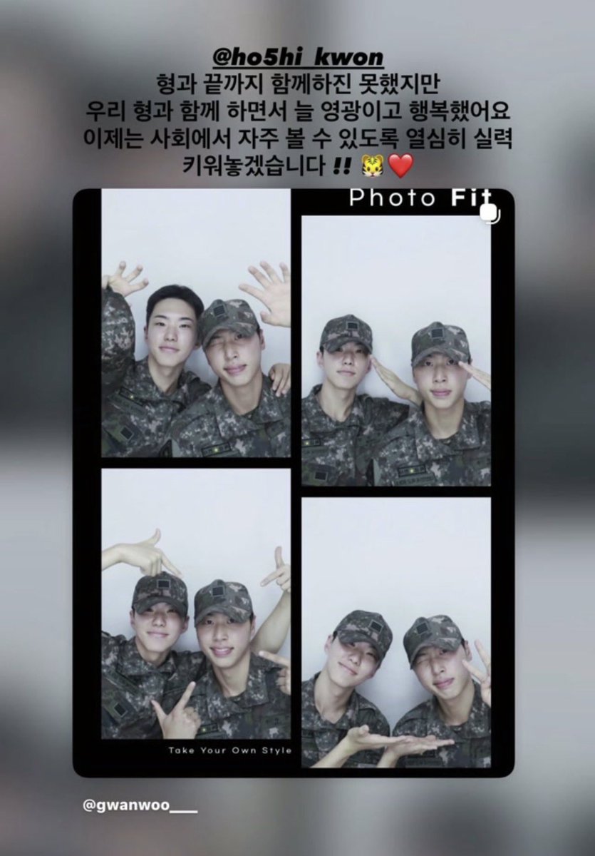 tigervisuals's tweet photo. 👤 @.ho5hi_kwon
even though i couldn’t stay with hyung until the very end, it was always an honor and happiness being with our hyung. i’ll work hard to build up my skills when we can see each other often back in civilian city!! 🐯❤️

🥹💘 https://t.co/RzyMH9ioGE