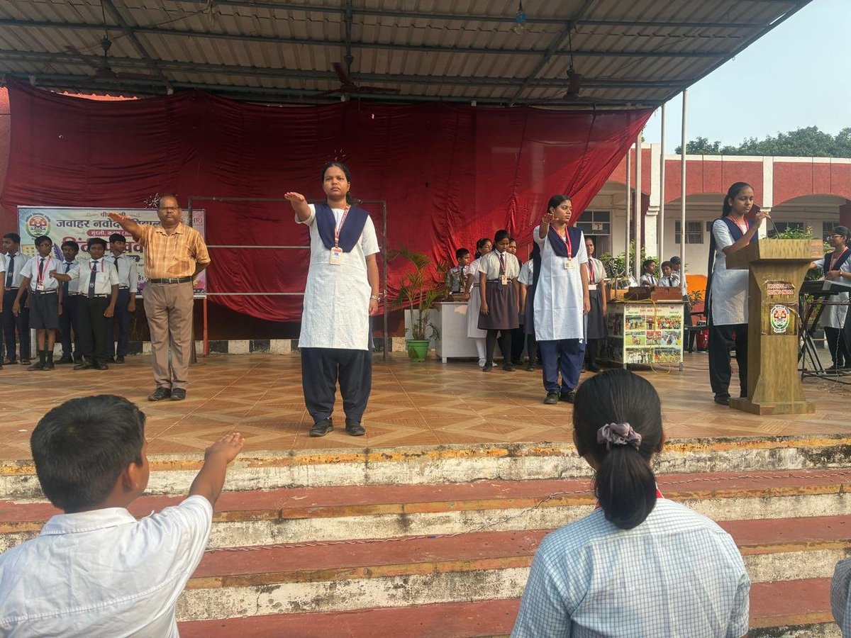 JNV_Cuttack's tweet photo. Staff and Students of PM SHRI Jawahar Navodaya Vidyalaya, Mundali, Cuttack taking National Pledge on Ocean Conservation@#SwachhSagar@#NVS_HQ@#eduminofindia https://t.co/4ER4LXwrVU