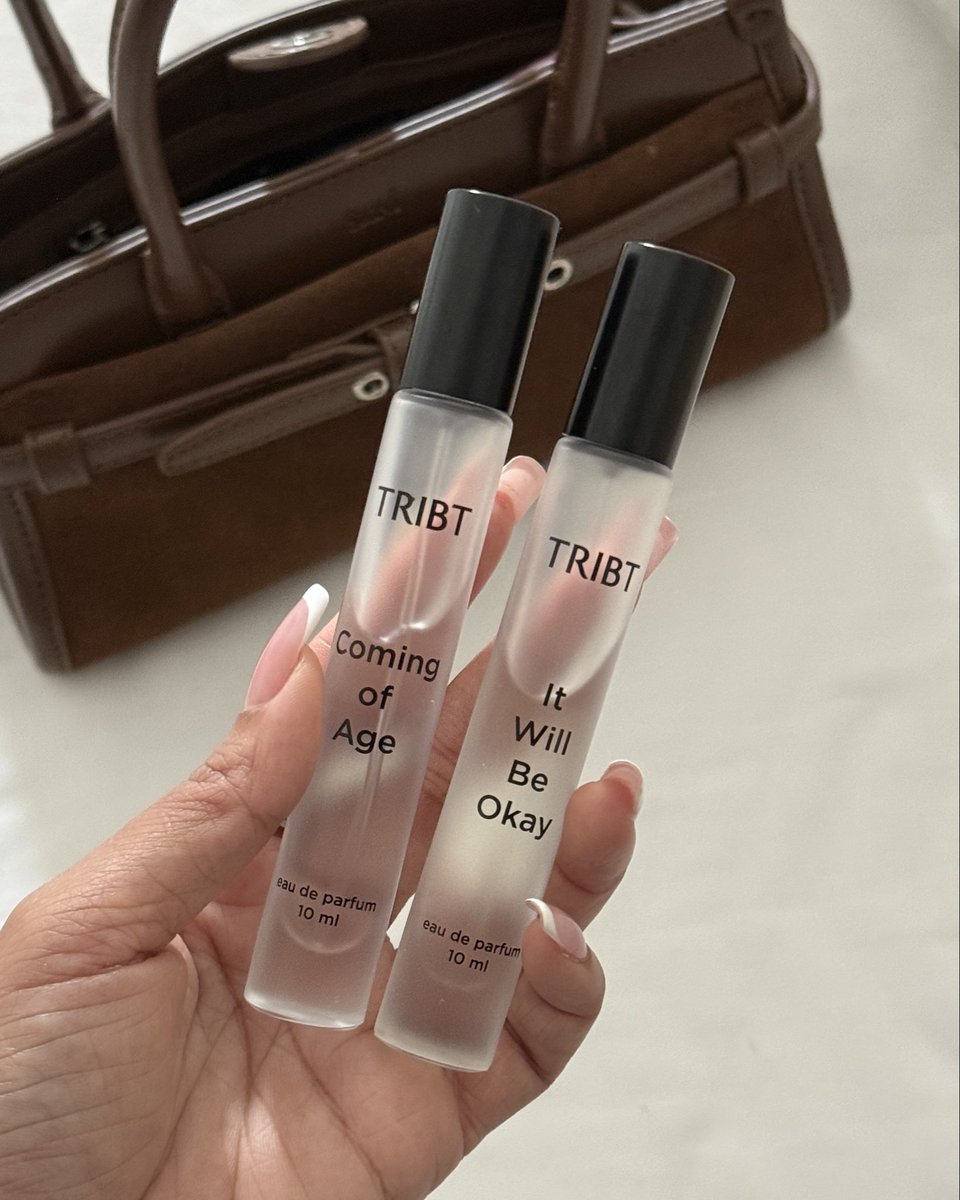 suntoapril's tweet photo. ใครชอบพกน้ำหอม travel size ชั้นแนะนำของแบรนด์ TRIBT อีกแบรนด์เลย แบรนด์ไทยที่ทำน้ำหอมออกมาหอมทุกกลิ่น ที่ไวรัลมากๆน่าจะเป็นกลิ่น First date แต่อยากให้ลอง It will be okay กับ Coming of age มันหอมแบบคนสวยมีเทส ฉีดแล้วได้กลิ่นตัวเองอยู่ตลอดเวลาอะ ทำกลิ่นมาดีมาก เดินตัวหอมทั้งวันไปเลยค่ะ