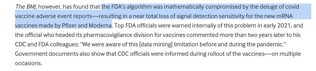 brownstoneinst's tweet photo. New report in the British Medical Journal explains how statistical masking buried the worst safety signals from the Pfizer and Moderna shots due to the deluge of reports. This is like wearing noise-cancelling headphones at a rave and then reporting that there is no music. 

https://t.co/V6wfkdQcwi