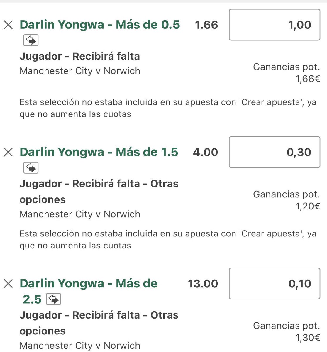 ripxbets's tweet photo. 🪜Escalera de Darlin Yongwa🪜

🧐 Darlin recibió al menos una falta en sus ultimos 37/40 partidos que fue titular, promediando 1.75 faltas recibidas por partido, unas estadísticas brutales.

🚨 Es probable que sea suplente, pero yo creo que tiene alguna opción de ser titular, en el anterior partido de EFL lo fue.

💰STAKE💰
🟢 Stake 1 cuota 1.66
🟠 Stake 0.3 cuota 4
🔴 Stake 0.1 cuota 13

📊 Estadísticas de @StatsHubCom