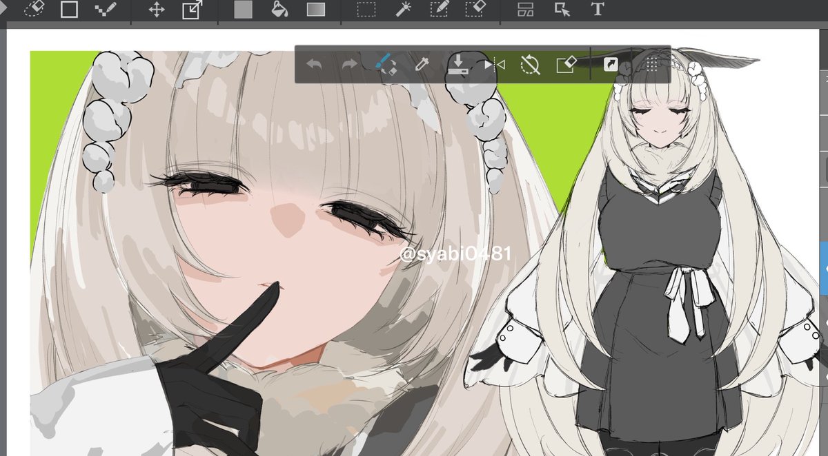 syabi0481's tweet photo. wip
絵を描いてる証拠置いておきます https://t.co/Orwt03ynYH