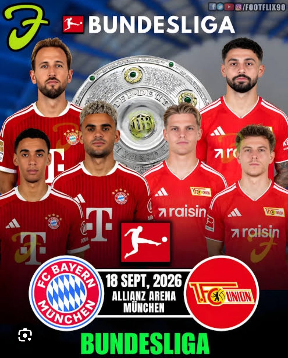 LIVEFOOTBAq3bl's tweet photo. Bundesliga live⚽⚽⚽

Live streaming here👉👉https://t.co/fUj6E9927S

#bundesliga #bayernunion #FootballBetting https://t.co/DDF2eLUbZr