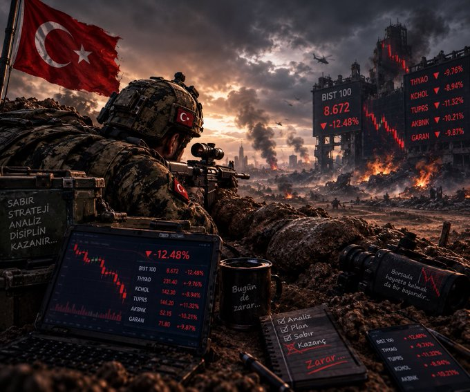 Michele11846's tweet photo. GÜNDEME BAK

YATIRIM YAPMIYORUZ, CEPHEDE SAVAŞIYORUZ RESMEN

Her yerden bomba yağıyor, ayağımızın altı mayın dolu.

Hareket etsek pusu yer miyiz?
Uyursak baskın  yer miyiz?

#borsa #bist https://t.co/3VIbHZhLE8