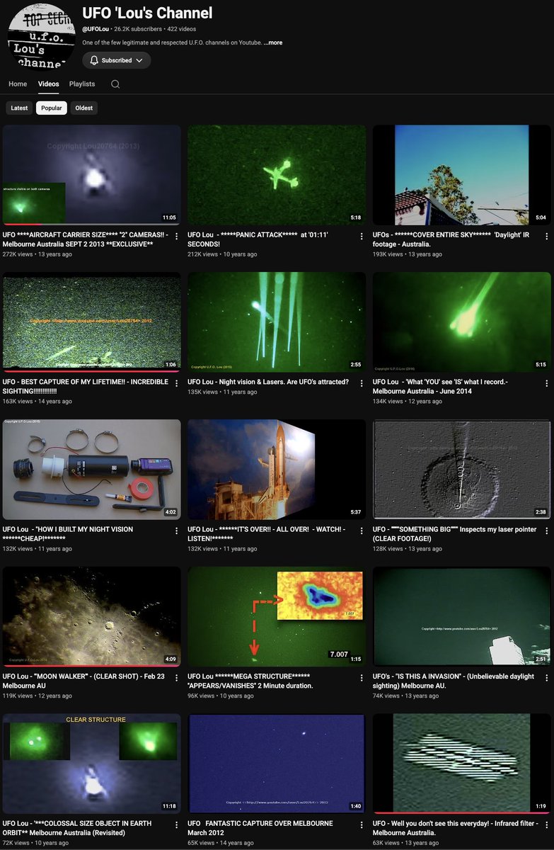 TheProjectUnity's tweet photo. One of the most under appreciated UFO channels is UFO Lou 

Some dude in Australia has been filming the night sky for years and years with multi-spectrum optics.

He has captured some of the best UFO footage on the internet.

Barely anyone has heard about him... https://t.co/ROGwr5diND