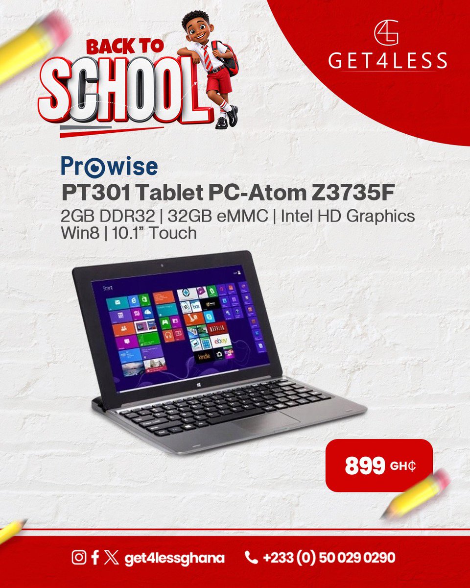 Get4lessGhana's tweet photo. Learn. Create. Achieve. 📚✨
Power up the school year with tablets made for learning, creativity and everyday productivity.
Explore our Back to School tablet deals at Get4Less.
#Get4LessGhana #BackToSchool #Tablets #SchoolTech #TechDeals https://t.co/cQiw7t20zU
