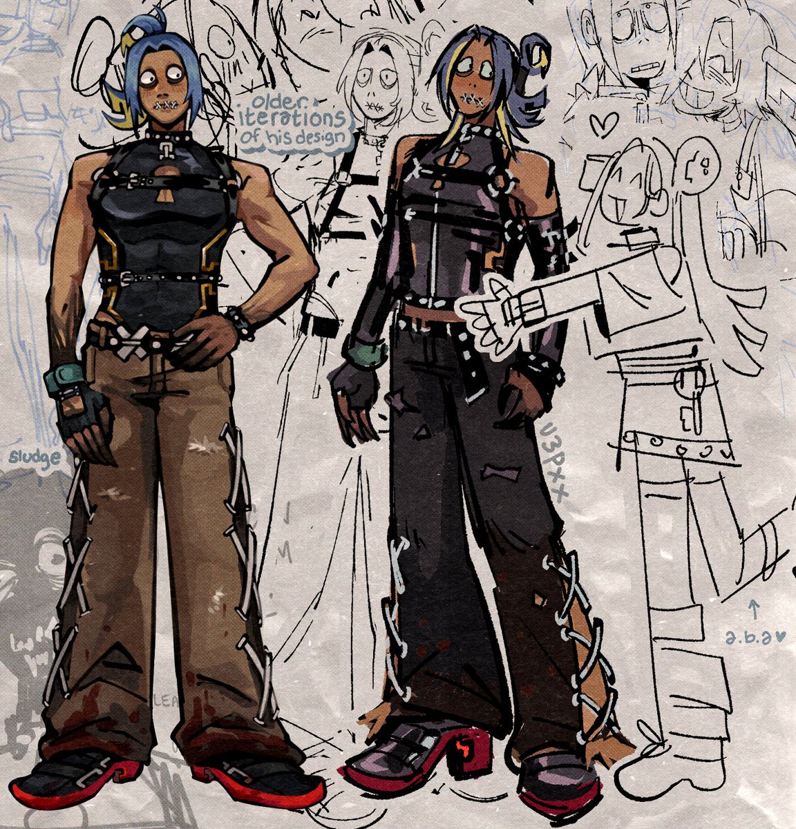 u3pxx's tweet photo. #guiltygear he's blue for an amazing reason 💙 compilation of my human-ish paracelsus design (with a.b.a) https://t.co/e6gIU2Kzxg