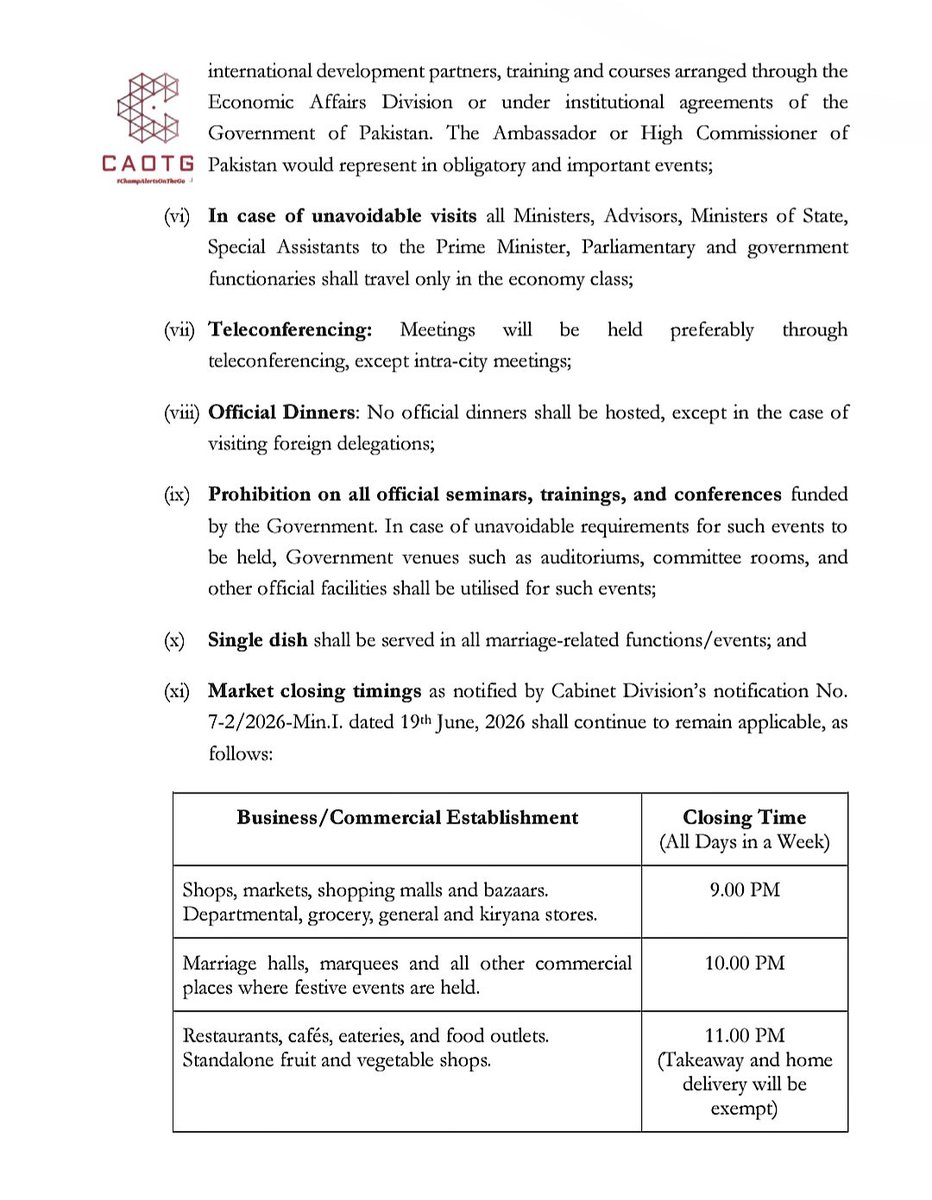 shaheryarhassan's tweet photo. #Pakistan: #AusterityMeasures New Notification 17/9/26. #ChampAlertsOnTheGo #CAOTG https://t.co/n43SpvYTJ2