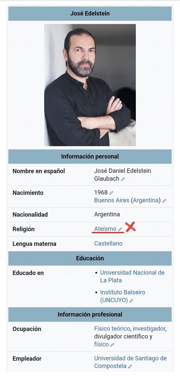 vaarigPP057's tweet photo. @RPDCordoba @pcoffeebreak "Científicos soberbios !" 

Buscando en Wikipedia encontré al azar que el Dr. @joseedelstein es ateo 🙈 ... Y me temo que todo el staff lo son, menos el Dr.@emulenews (me late es muy religioso).

@patergongora @paterjm... Opinión ? 
Ciencia Vs Religión ✝️?

Bendición Padres🙏🙇 https://t.co/awiYelAetW