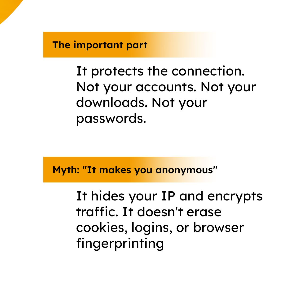 demystifybyte's tweet photo. VPN decoded without the sales pitch.

We keep seeing the same two extremes: people who think a VPN makes them invisible online, and people who think it's not worth bothering with. Neither is quite right.

1 of 2 https://t.co/pJZfgRiBi6