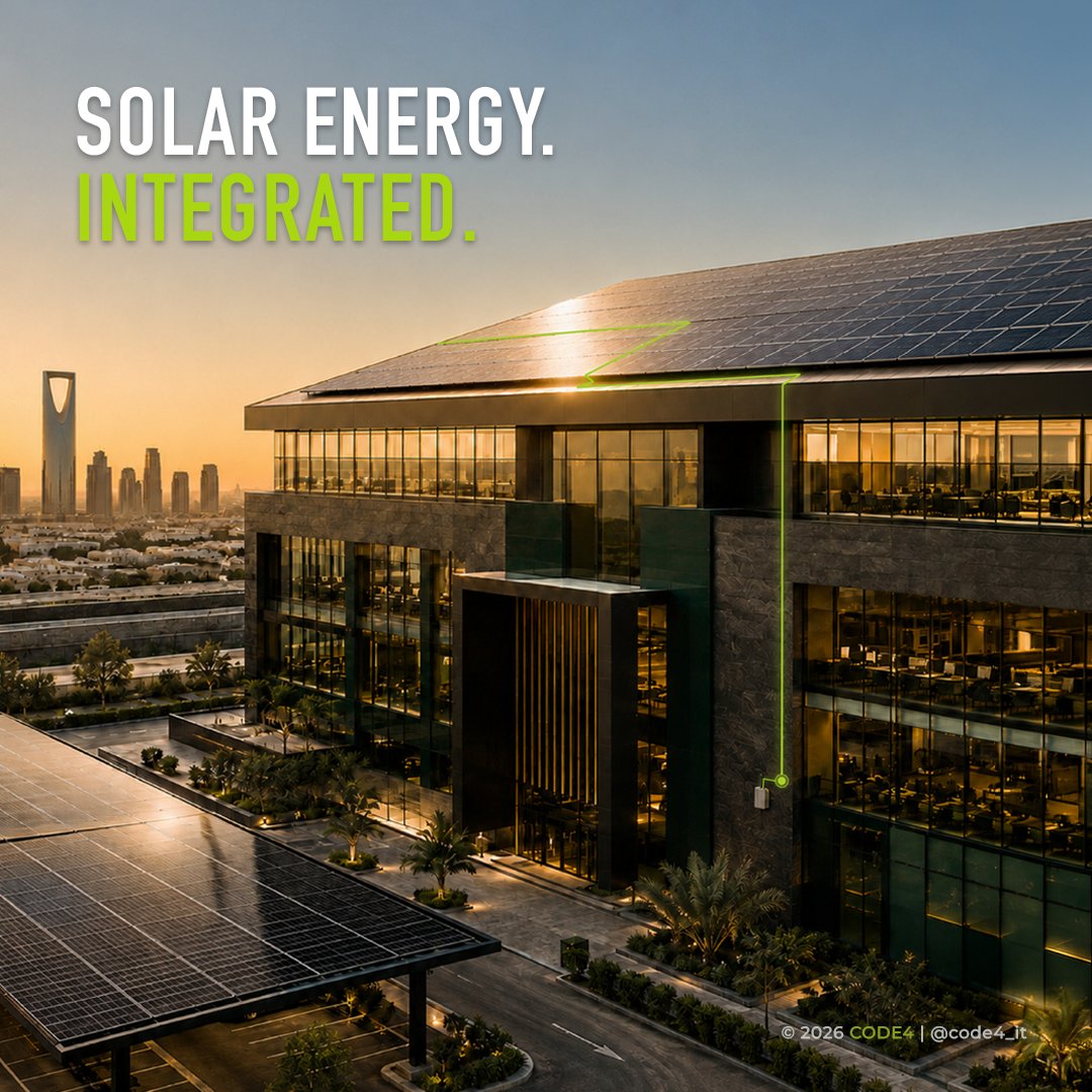 code4_it's tweet photo. Solar energy is more than panels. Its value comes from how generation, monitoring, and energy management work together.

CODE4 integrates them into one connected solution for better visibility, greater efficiency, and smarter, more sustainable environments.
#CODE4 #SolarEnergy https://t.co/N4p3jrMdfH