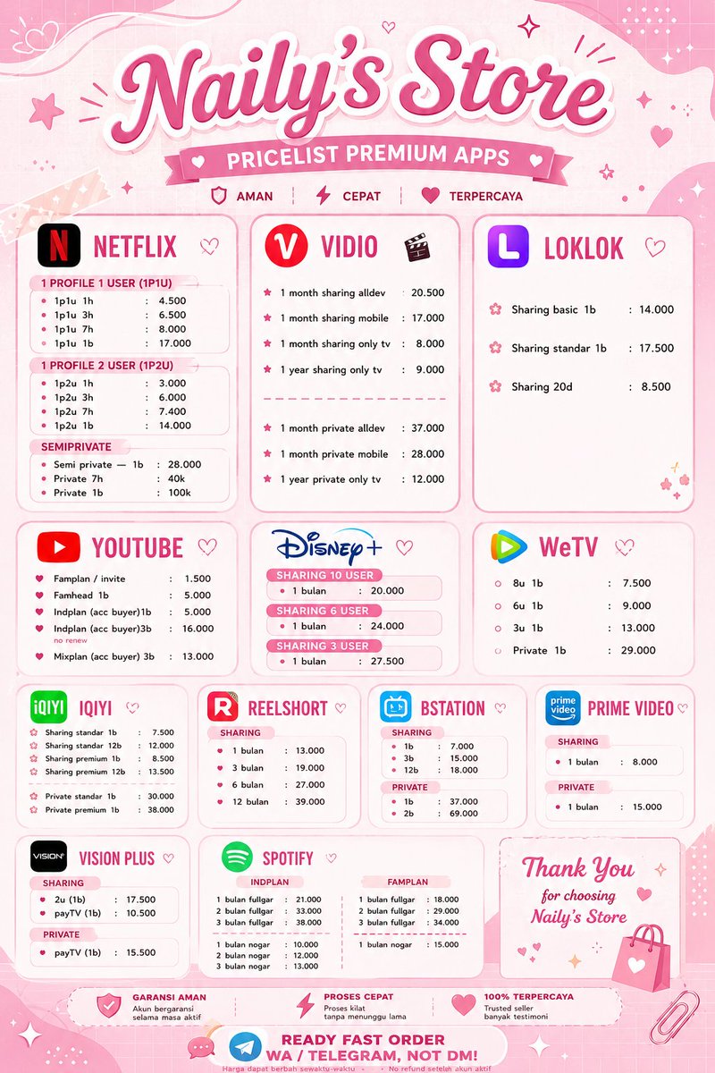 cfanttik's tweet photo. ୨୧ Premium Apps are available today ♡
upgrade your favorite apps with affordable prices ✧
enjoy ad-free, premium features &amp; smooth experience ☁️

📩 Fast Order: WhatsApp / Telegram
https://t.co/0bJhgeoflD
No DM please ♡
#zonauangㅤ #bealanjaㅤ https://t.co/DyEgnC1C0j