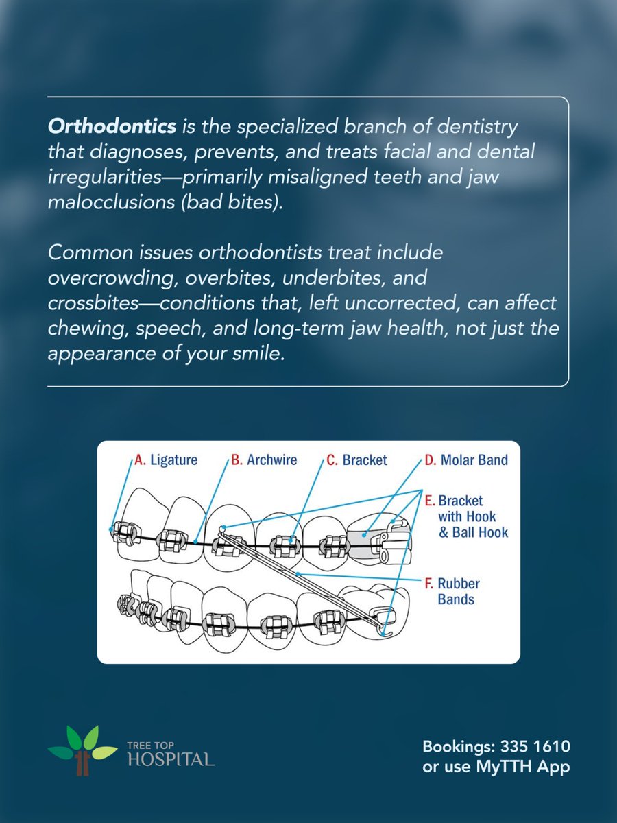 treetophospital's tweet photo. Orthodontics is the dental specialty that diagnoses, prevents, and treats misaligned teeth and jaw bites.

Consult Dr. Asim Ghouse Basha (Consultant Orthodontist) at Tree Top Hospital.

📞 335 1610 / MyTTH App

#Orthodontics #TTH #ExcellenceInHealthcare https://t.co/yZ69oGzCFc