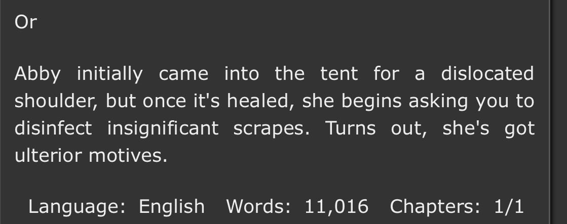 biosapphic's tweet photo. TLOU2
Abby/Reader (no Y/N)

Stamina - ilovewomenfr

https://t.co/HimiPlXwmU https://t.co/qDZJMrEQeo