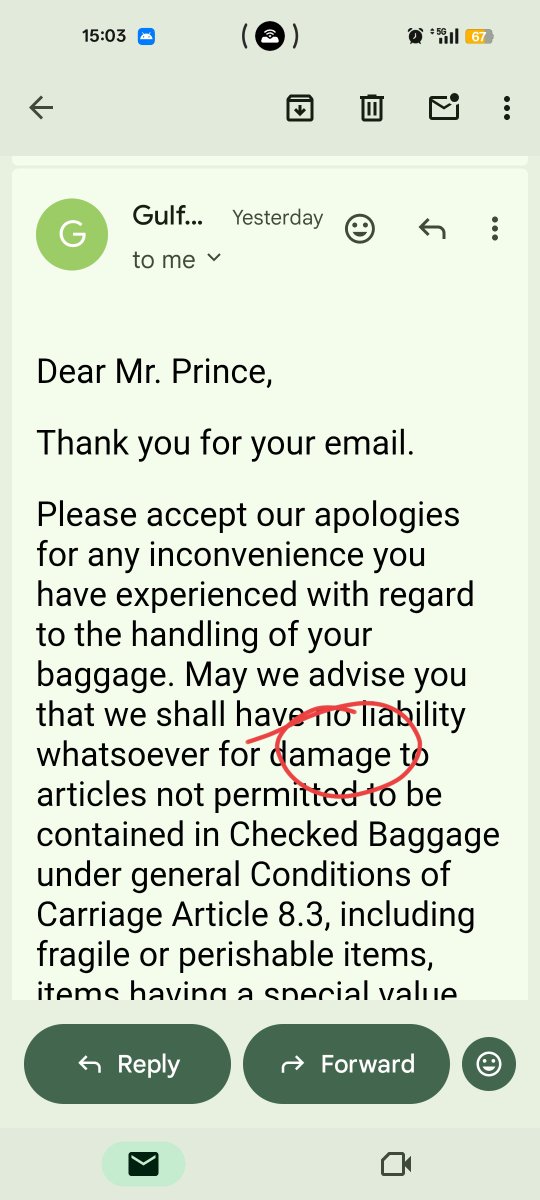 Musharraf_best's tweet photo. @GulfAir But this is not the case of damage, it was stolen/missing. https://t.co/nn3Cutg6Ty