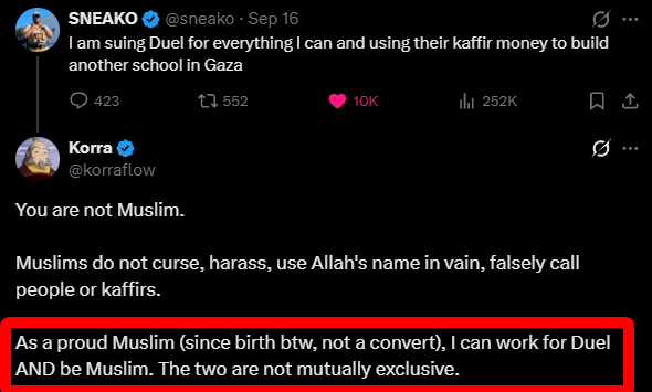 intern_jamal's tweet photo. Nelli was fired after taking credit for it. She showed no remorse towards the Muslims it affected.

I accept responsibility for making it, but to pretend it was on my own initiative is unfair.

Keep in mind, the "team member" who fired both of us is publicly devoted to Islam. The same team member who wrote Duels apology statement.