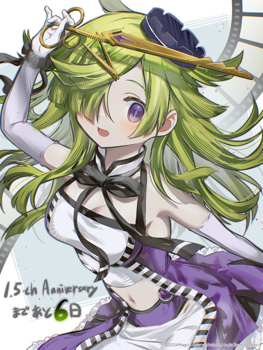 madoka_exedra's tweet photo. ／
　#まどドラ 1.5th Anniversaryまで
 　あと６日！
＼
本日は、「scene0」から「愛生まばゆ」が登場🎞️
まどドラデザイナーチームからの1.5周年を記念したカウントダウンイラストを公開✨

特別生放送は9月27日(日)17:00から🎉 https://t.co/EJov4hxjhL