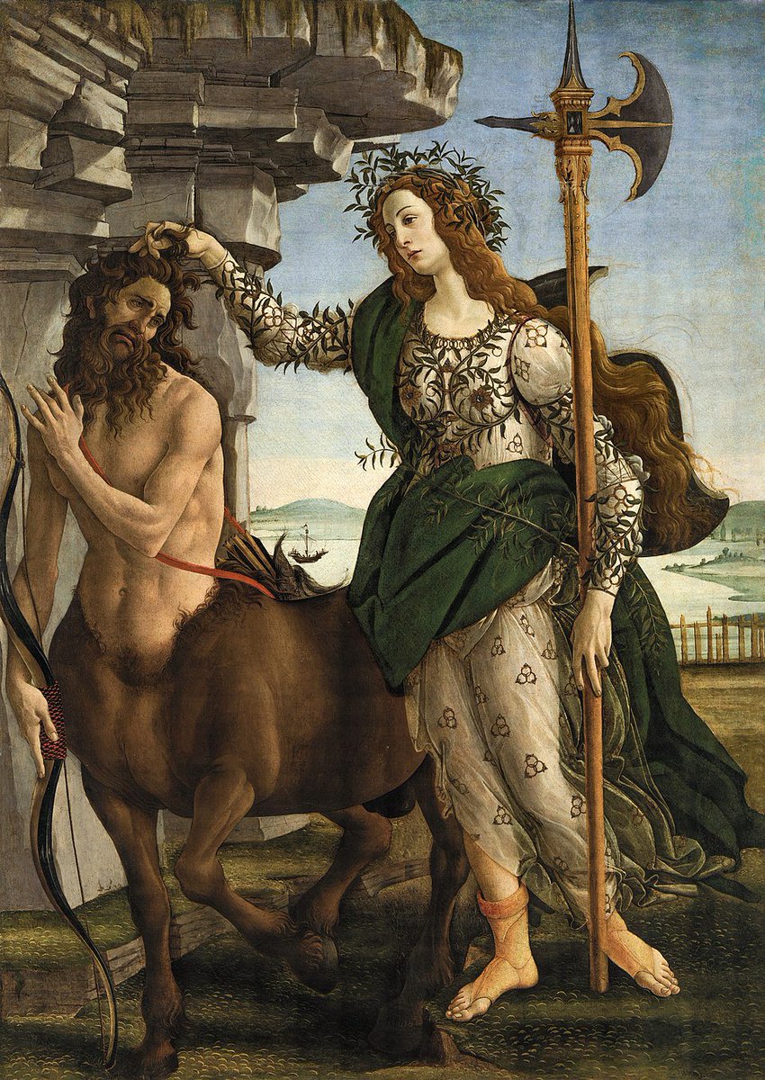 MasterpiecesArc's tweet photo. Sandro Botticelli
Pallas and the Centaur, c. 1482
Uffizi, Florence https://t.co/D3nds7K2sT