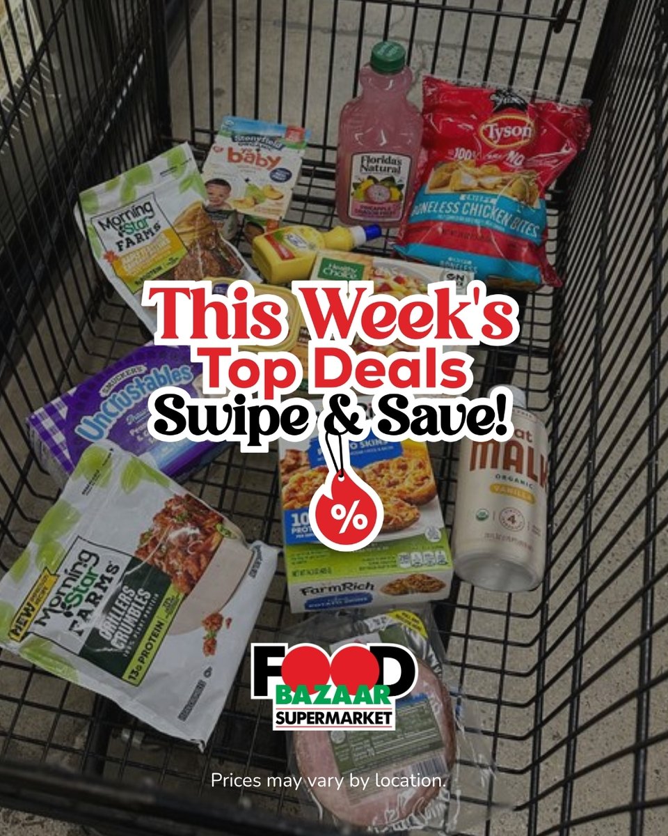 MyFoodBazaar's tweet photo. 🛒✨ This Week’s Specials Are Here!

📲 Clip your Food Bazaar Rewards App coupons, and start saving on your favorites!
🔖 Save this post for your next grocery run and don’t miss out on the savings!

#FoodBazaar #WeeklySpecials #FoodBazaarRewards #GroceryDeals #ShopAndSave https://t.co/23jcchbeQE