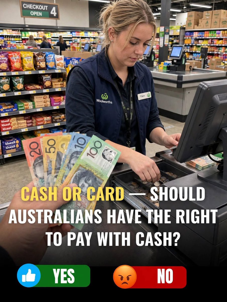Support_Pauline's tweet photo. CASH OR CARD — SHOULD AUSTRALIANS HAVE THE RIGHT TO PAY WITH CASH? 💵

In a world going cashless, should we still have the CHOICE?

👍 YES - Keep cash alive!
😡 NO - Go fully digital!

Comment below and VOTE! https://t.co/yhFCyJwiLM