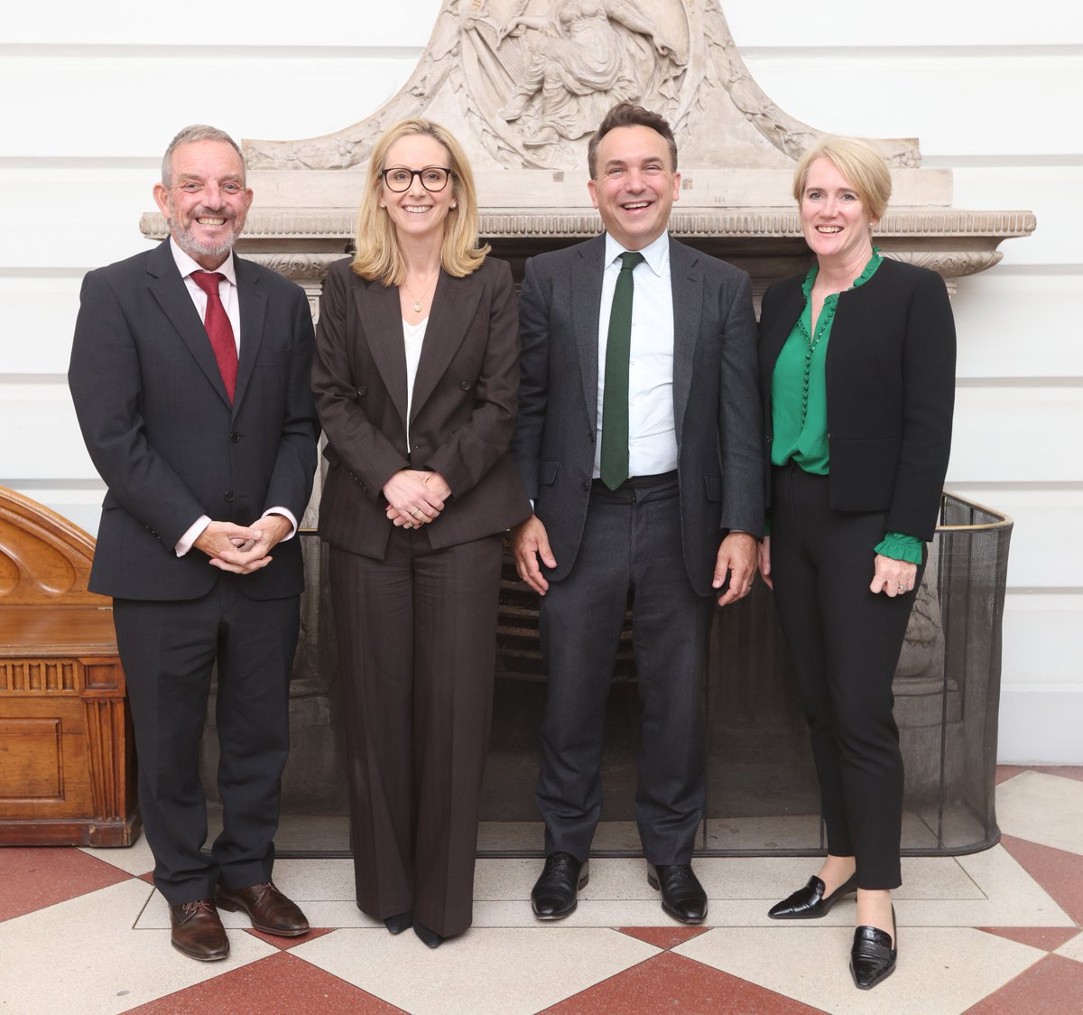 BritEmbDublin's tweet photo. Ambassador @KaraOwen welcomed @LucyRigby, the UK's Economic Secretary to the Treasury, and leaders from Ireland, the UK and Europe to an event at BOI, College Green, during #Eurofi this week. 

Strong partnerships drive growth, investment and competitiveness. #ECOFIN https://t.co/Fvwn4xx8zO