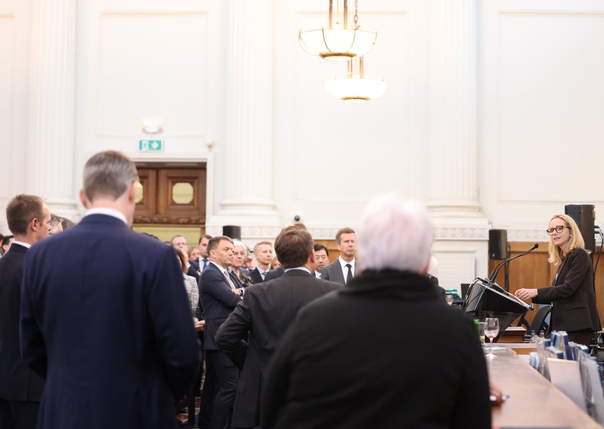 BritEmbDublin's tweet photo. Ambassador @KaraOwen welcomed @LucyRigby, the UK's Economic Secretary to the Treasury, and leaders from Ireland, the UK and Europe to an event at BOI, College Green, during #Eurofi this week. 

Strong partnerships drive growth, investment and competitiveness. #ECOFIN https://t.co/Fvwn4xx8zO