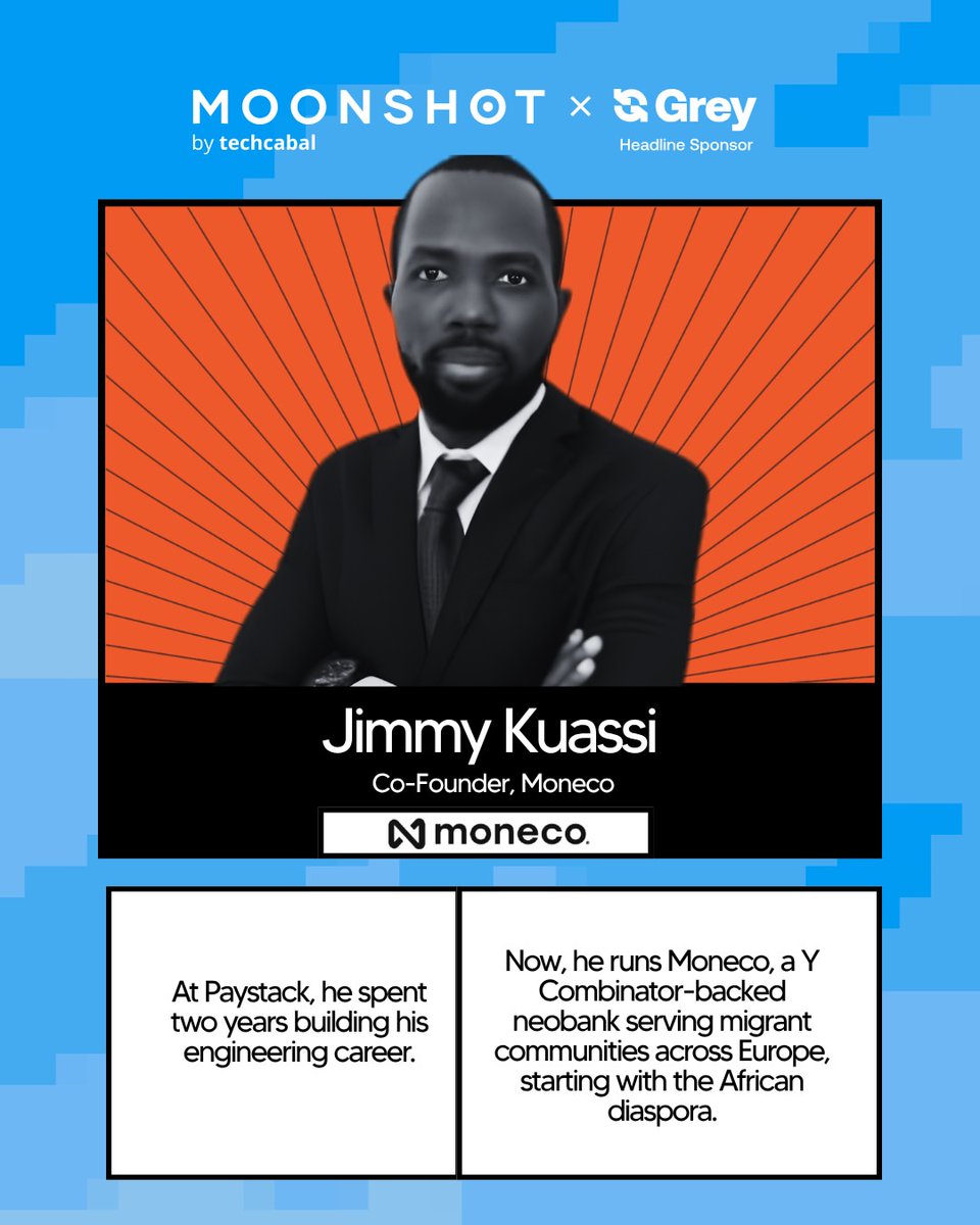 TechCabal's tweet photo. This is a reminder that great founders are often shaped by great institutions. Paystack has been one of those institutions.  

At Moonshot by TechCabal, we’re bringing together the institutions, founders, investors and ecosystem leaders building with the courage and conviction to shape what comes next for Africa.  

Get your ticket at https://t.co/XAoAlrRUwx #MoonshotByTechCabal #Moonshot2026 #CourageAndConviction