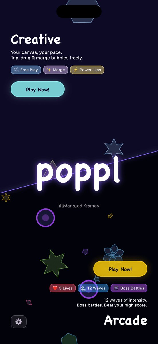 illmanajed's tweet photo. What's your Poppl move — chill mode or 12-wave arcade? Tell us below. 🫧 Free on iOS &amp; Android: https://t.co/2TSzpKOBd2 #Poppl #indiegame https://t.co/PhKrPhYUeh