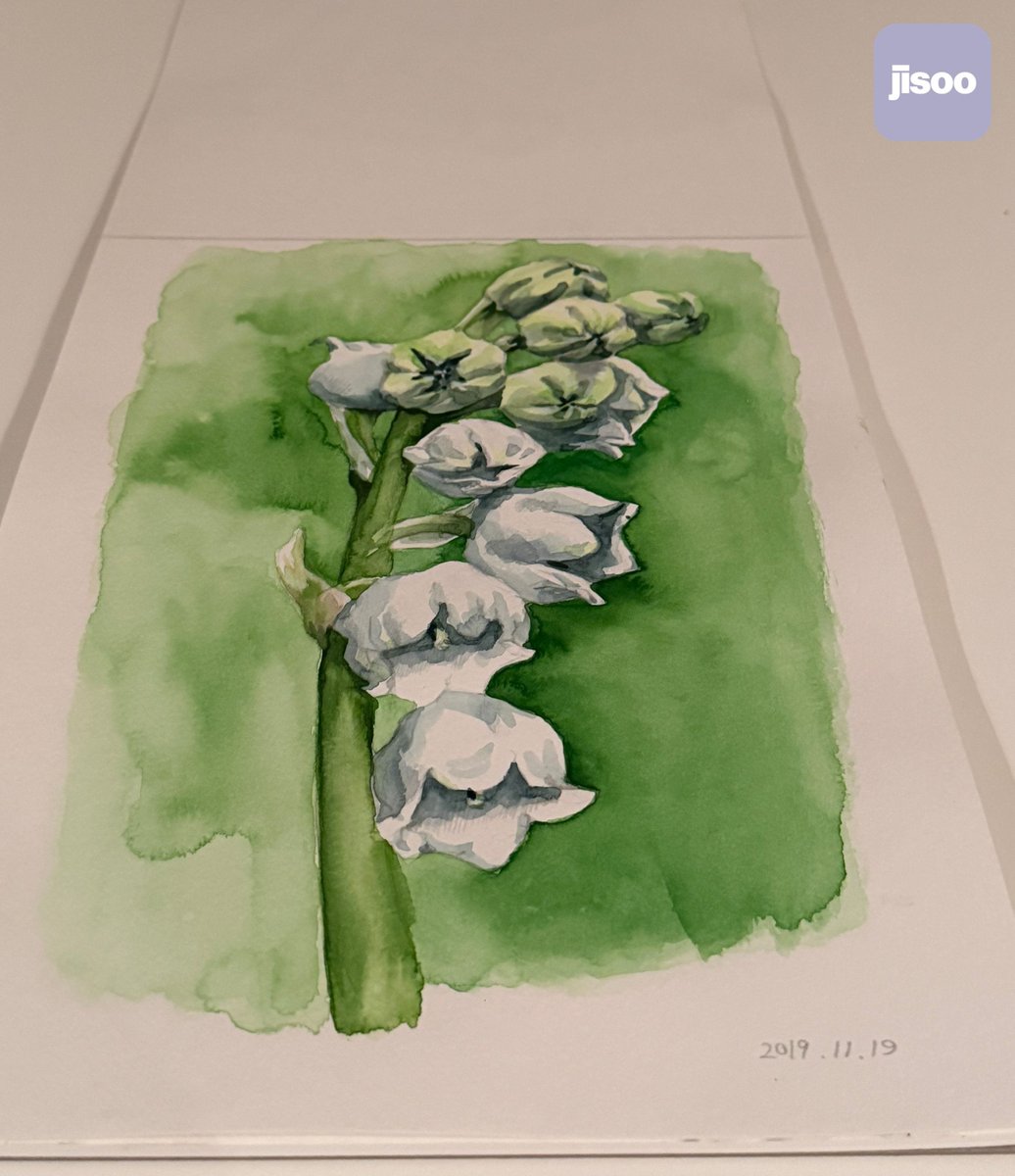 CHUCARTIERDI0R's tweet photo. another jisoo painting, lily of the valley! https://t.co/Z9dIhdJ2tH