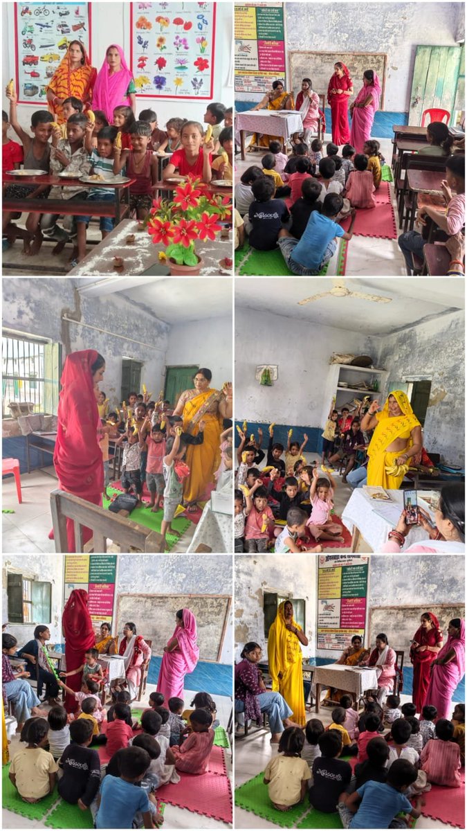 CdoKushinagar's tweet photo. सेवा संकल्प अभियान 2026 के अंतर्गत जनपद के विभिन्न आँगनबाड़ी केंद्रों पर  स्वास्थ्य व पोषण से संबंधित कार्यक्रम आयोजित किए गए।  कार्यकत्रियों द्वारा  ग्रामीण स्वास्थ्य सेवाओं को सुदृढ़ करने पर चर्चा की गई, वहीं आंगनबाड़ी केंद्र पर नौनिहालों को फल वितरित कर पोषण के प्रति जागरूक किया गया।
> #SevaSankalpAbhiyan2026 
@dm_kushinagar @ChiefSecyUP @CMOfficeUP @ChiefSecyUP