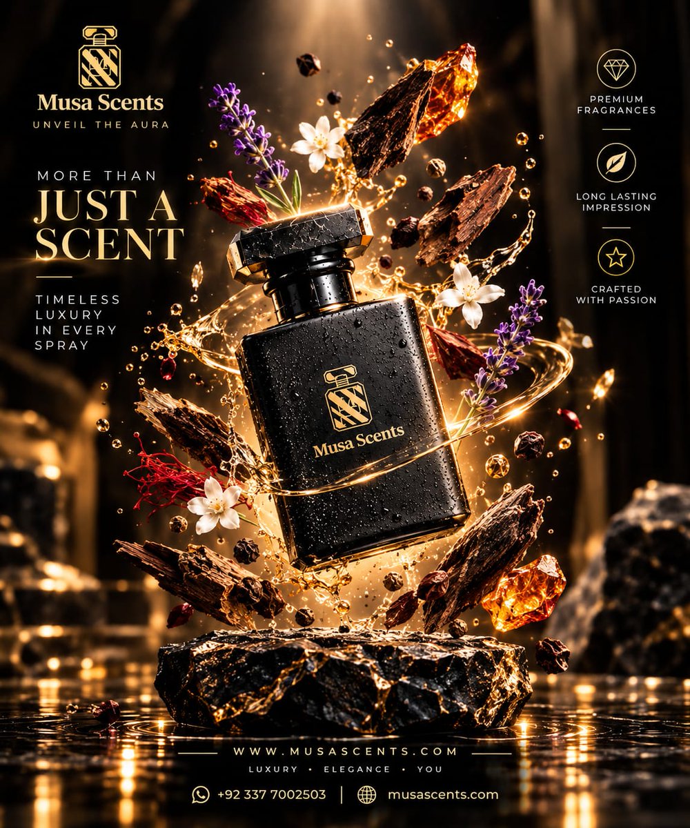 AhsanQa51362750's tweet photo. Smell like luxury without the price tag 💫 MUSA SCENTS — alcohol-free, long-lasting perfumes. Buy 2 Get 1 FREE 🔥 Free shipping on orders 5000+.
🛒 https://t.co/54qZ8I4OQP
#MusaScents #PerfumeSale #PakistanRevival https://t.co/M38HZgLlpu