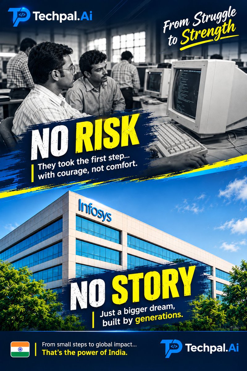 TechPalyzj8's tweet photo. 🚀 From Small Steps to Big Dreams! 🇮🇳

🔥 No Risk. No Story. Every great journey begins with courage and a vision.

💙 https://t.co/BSxz2jauua | Learn • Build • Grow

#TechpalAI #Wipro #Motivation #India #SuccessStory https://t.co/xb2lHbzzPs