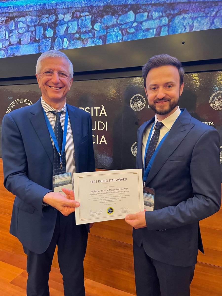 Prof. Marcin Magierowski z Katedry Farmakobiologii Wydziału Farmaceutycznego UJ CM został uhonorowany prestiżową nagrodą Rising Star Award 2026 przyznawaną przez Federację Europejskich Towarzystw Fizjologicznych.