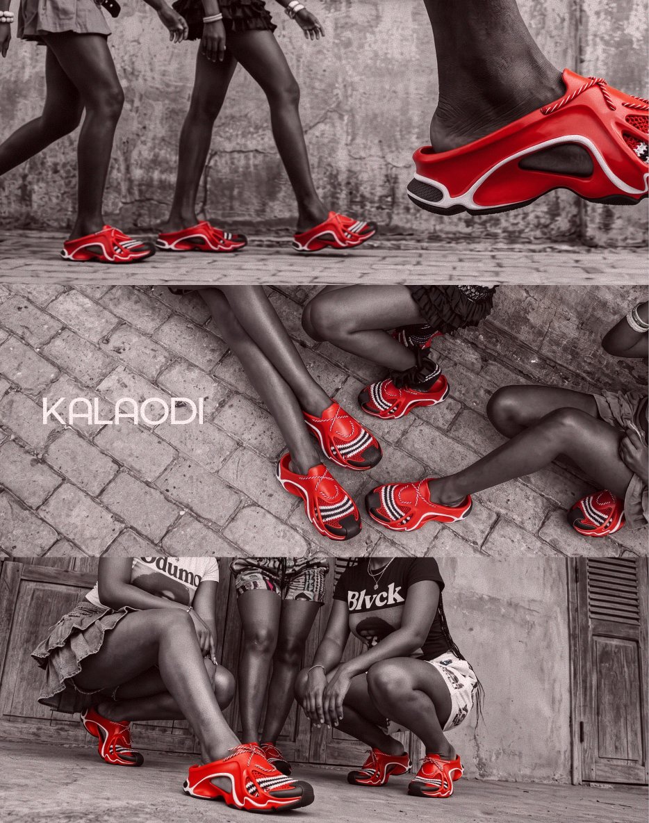 zazzygfx's tweet photo. What if @Odumodublvck_  iconic hat became a pair of slides?

I took the silhouette, textures and visual attitude of the hat and translated them into a footwear concept.

KALAODI-  a speculative footwear concept. https://t.co/diUQ78NQjQ