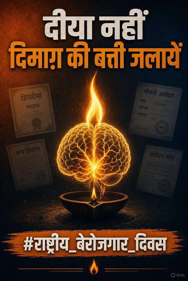 PGadrha's tweet photo. @ShivaniV2901 दीया नहीं 
दिमाग़ की बत्ती जलायें ।

#राष्ट्रीय_बेरोजगार_दिवस https://t.co/1xKUp2SSu7