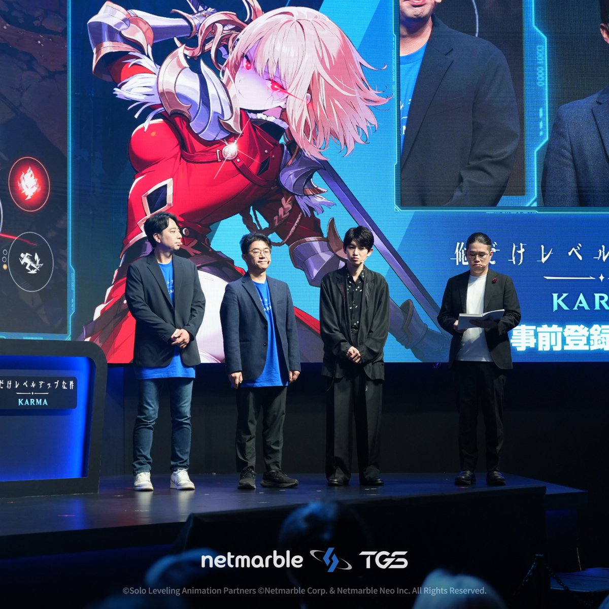 NetmarbleO's tweet photo. Check out on-site photos from the DAY1 Media Showcase for 'Solo Leveling: KARMA' at TGS 2026! 📸

Check out the latest news revealed at Tokyo Game Show right now!
👉https://t.co/zSj1tgtFh7

Download the latest images from the Media Hub!
👉https://t.co/ffnqftY1IX https://t.co/ci4xPlX8ac