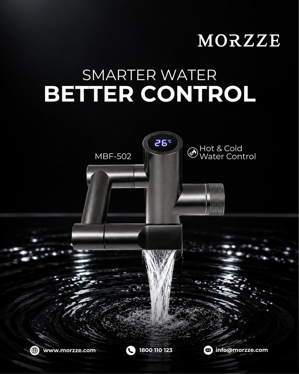 MorzzeIndia's tweet photo. Better control. Cleaner design. Smarter living.

Meet the Morzze MBF-502, paired with the MBB-403 basin a modern combination where technology and refined bathroom design come together.

#morzze #MBF502 #SmartWater #BathroomDesign #ModernLiving https://t.co/PoxUjVI4Y9