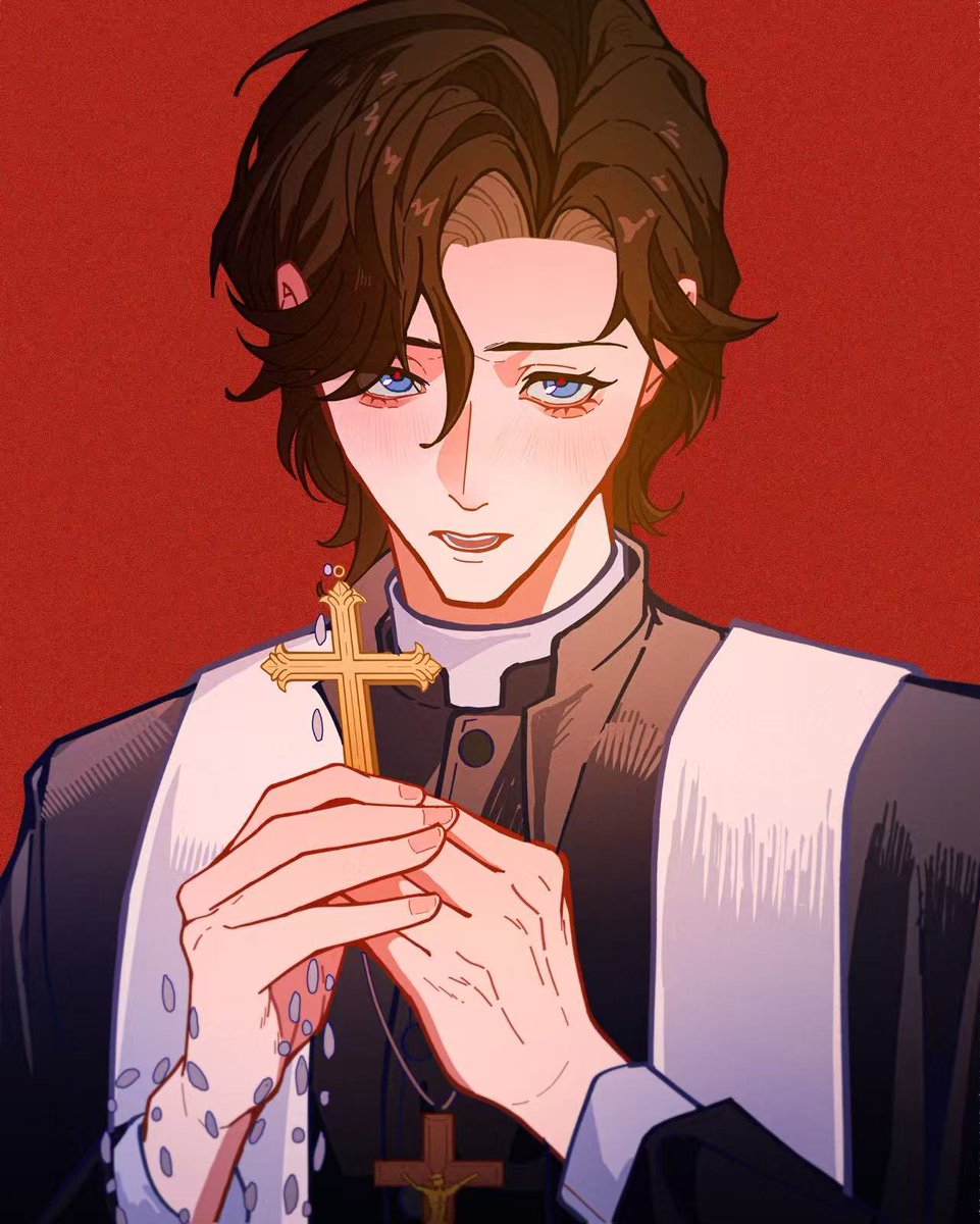 ginhijiforever's tweet photo. 画完我都不敢说这俩是谁了😱😱#cherik 
上校EX修士C
画的时候已经被同人女之魂附身了，完全画成自己 oc了，严格来说这应该算三创了，顺便给大家推荐这篇ec au文，我个人是看的非常之爽啊。 https://t.co/VDhBEbzvAT
