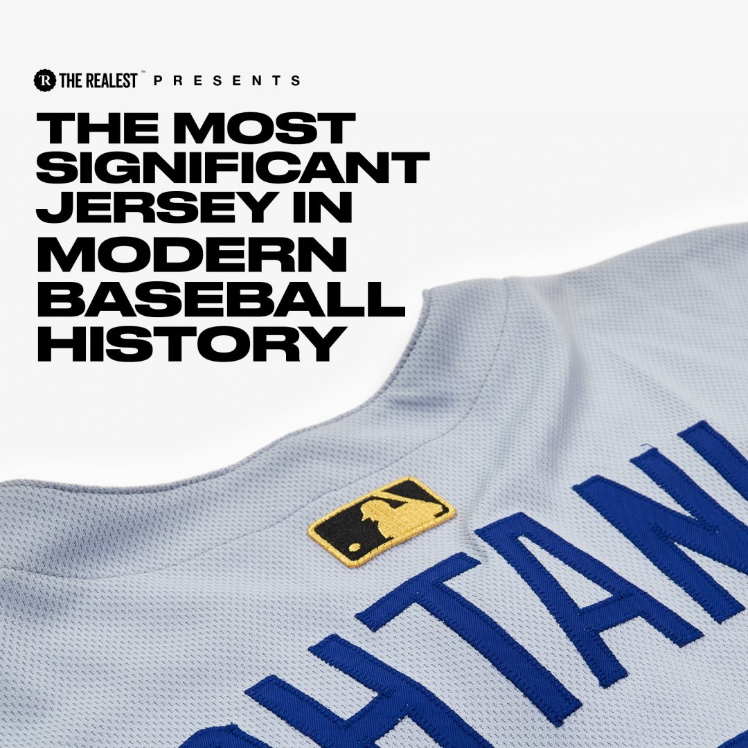 THEREALESTCOM's tweet photo. Now up for auction: one of the most significant jerseys in modern baseball history!

Worn by Shohei Ohtani during his first MLB game in Japan, the jersey features the first Gold MLB Logoman ever worn in an official game and is personally signed and inscribed by Ohtani in kanji and english.

Bidding is open through October 17 at https://t.co/skaUH33HDA 

#ShoheiOhtani #Auction #Memorabilia #TheRealest