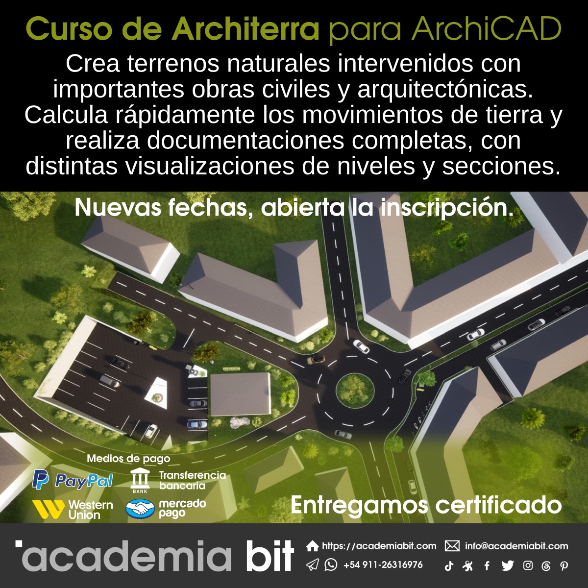 academiabit's tweet photo. Curso de Architerra para ArchiCAD

• Modalidad On-line
• Profesores en vivo
• Certificado del curso
• Clases personalizadas

+info: https://t.co/tw3p6YRFLM

#curso #architerra #archicad #bim #obracivil #terrenos

https://t.co/BbwKOeSDWr
info@academiabit.com
+54 911-26316976 https://t.co/gMD25IqmKK