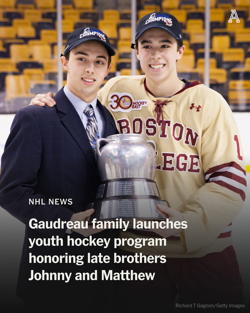 TheAthletic's tweet photo. Created in honor of Johnny and Matthew Gaudreau, the Gaudreau Family Foundation is launching a free learn-to-skate and learn-to-play youth hockey program that kicks off Thursday at Hollydell Ice Arena in Sewell, N.J. — the same rink where the Gaudreau brothers, who died in August 2024 after being struck by an alleged drunk driver while riding bicycles near their childhood home, learned to skate and play the game themselves.

“We wanted to go back to what was important to them,” says their mother, Jane Gaudreau. “Guy came up with the idea.”

https://t.co/NjUyOsXriL