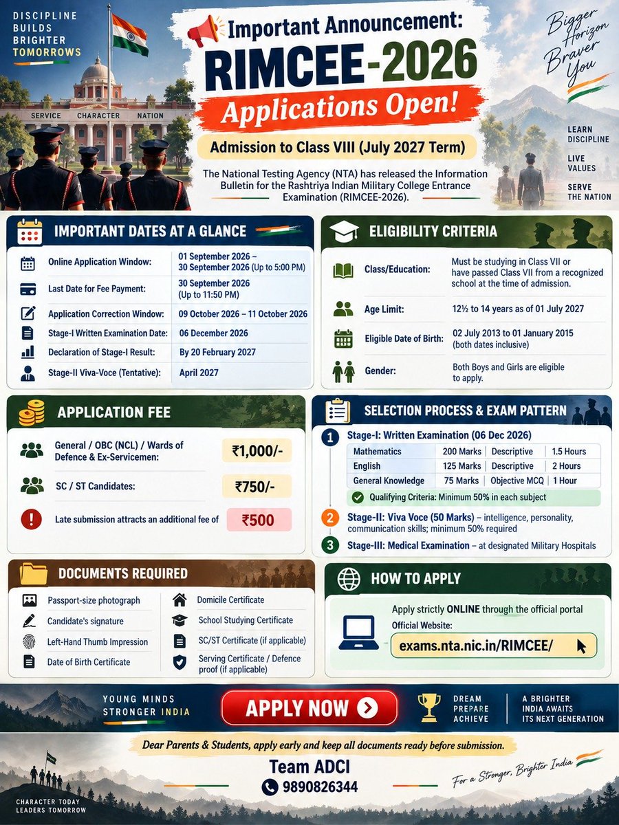 Anees_ADCI's tweet photo. Team ADCI
9890826344
#RIMCEE #APPLICATION #ADCI #ANEESCLASSES
#aneesdefencecareerinstitute https://t.co/y0vBAZX2qb