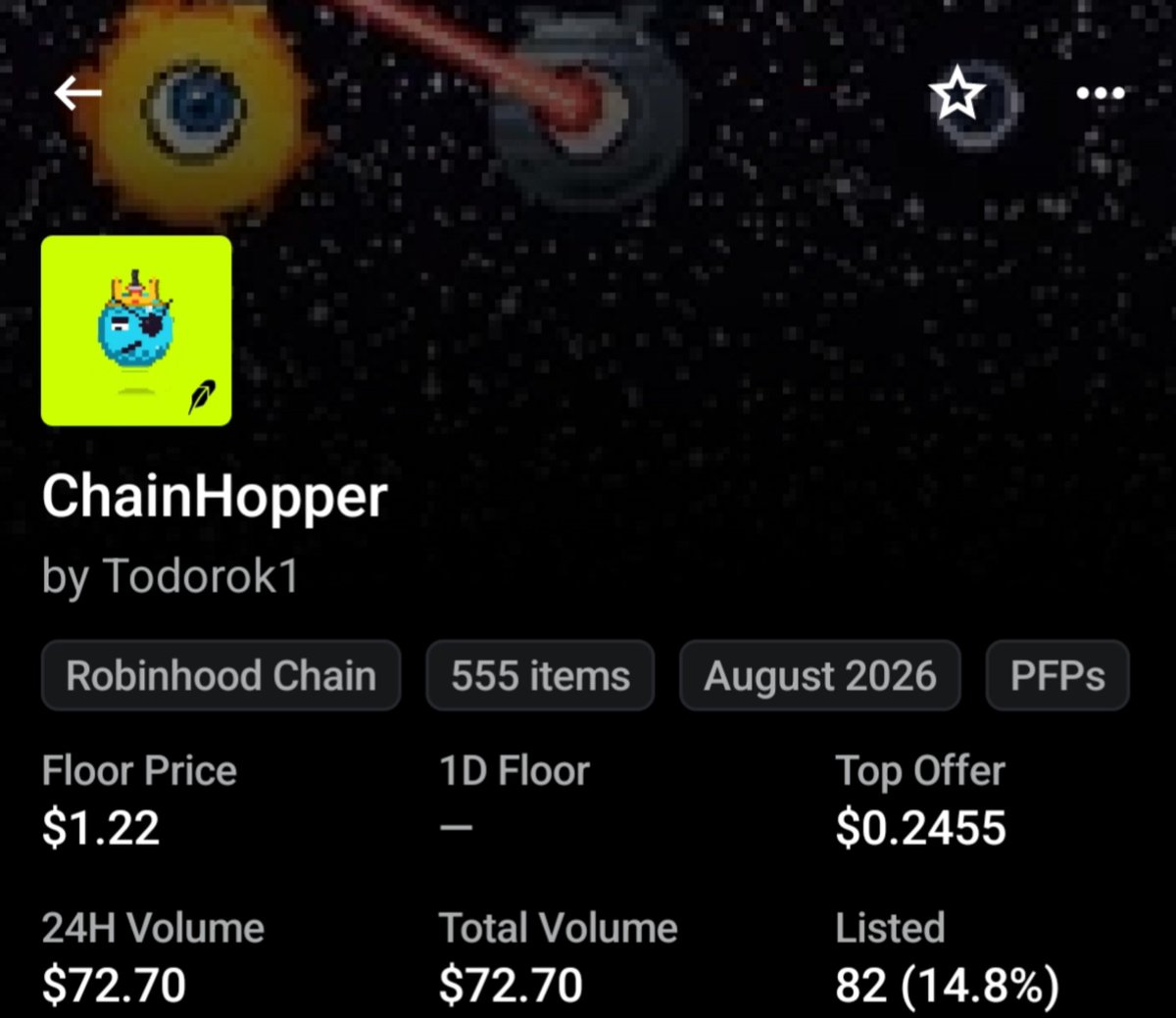 Im0x24's tweet photo. I love the art of @ChainHoppersNFT by @SteveTodoro. 

These Generative layered SVG pixel hoppers are undervalued. 

I am still holding 🤝

NFA.....DYOR 🔎

#NFT #RH #Chainhopper https://t.co/1bHSQ7pnEV