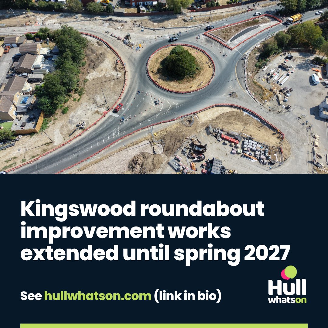 HULLwhatson's tweet photo. Hull City Council has confirmed that improvement works to two roundabouts in Kingswood will continue early into next year as part of the authority’s proactive plan to futureproof the network in the area.

See website or 👉 https://t.co/FuCXdO2SCA https://t.co/WdqTEjICQM