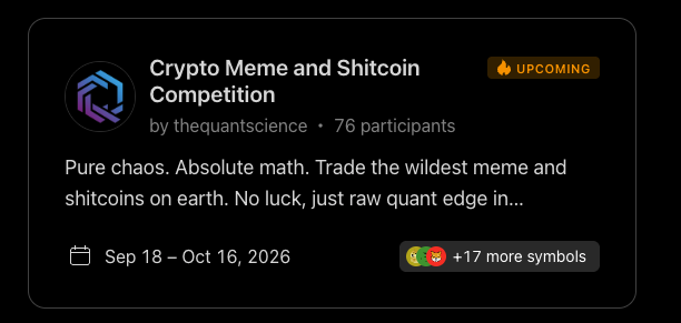 thequantscience's tweet photo. 🔥 Are we ready?

The biggest quant competition on @tradingview .

🏆 Prizes &amp; Rewards
1st: 6 Months of full access to Symbiosis
2nd: 3 Months of full access to Symbiosis
3rd: 1 Month of full access to Symbiosis

#tradingcompetition 

https://t.co/d7HufxEfLG https://t.co/P9xlIqHyOo