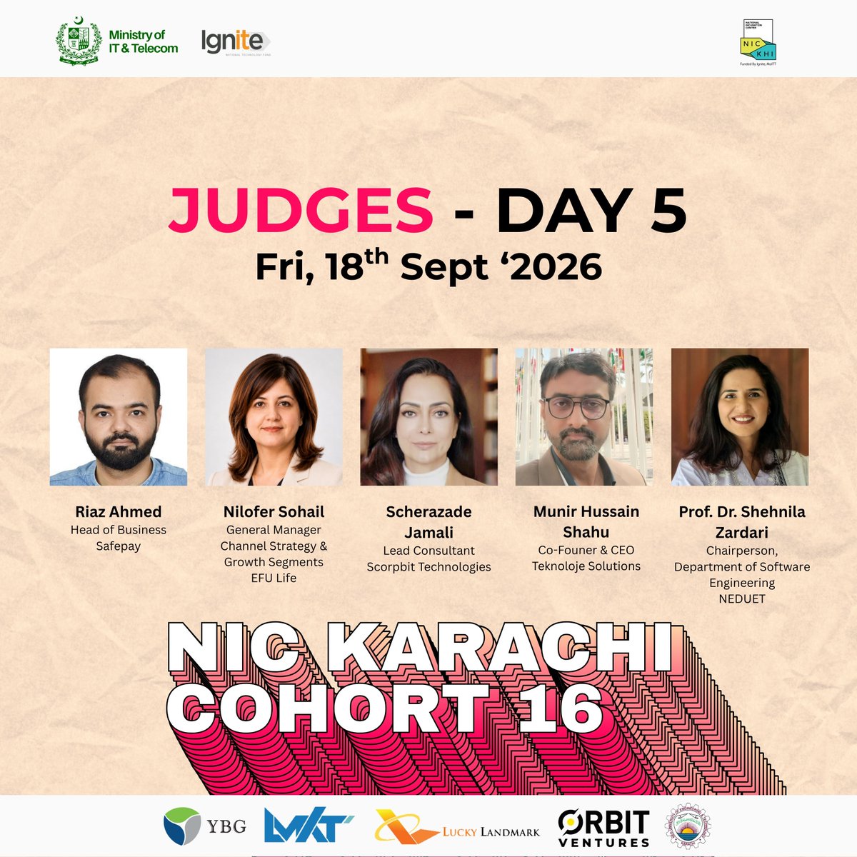 NIC_Karachi's tweet photo. Day 5 of NIC Karachi Cohort 16 pitching is coming up!

We’ll welcome an expert panel of judges to evaluate innovative ideas, ambitious ventures &amp; founder potential

#MOITT #DigitalNationPakistan #IgnitePakistan #DigitalPakistan #NICKarachi #StartupPakistan  #CreatingBiggerStories https://t.co/ir3GOp6jQX